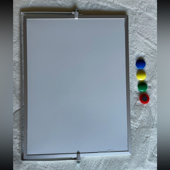 Magnetic Dry Erase Whiteboard Cork Board Tabletop Adjustable w/ Laundry Pushpins - Picture 6 of 6